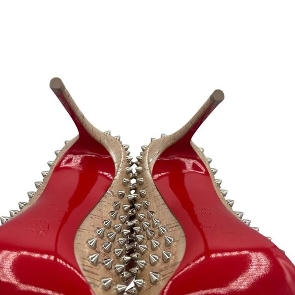 NEW Christian Louboutin Follies Spikes 100 Liege Pepite Silver Size 40 / 10 - Picture 9 of 13